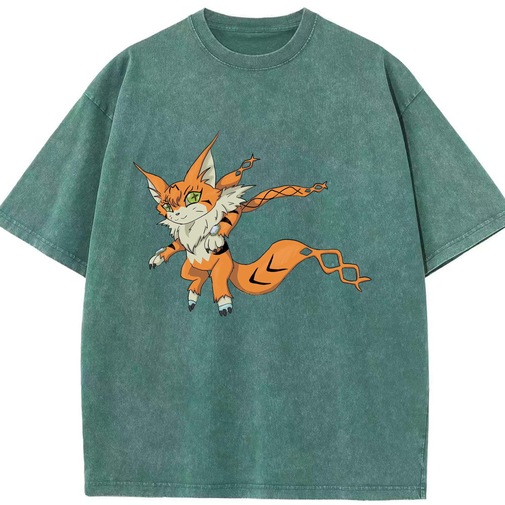 （画像用） Digimon デジタルモンスター/デジモン 綿100% ヴィンテージ風 半袖Tシャツ（フロントプリント）